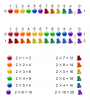 Dozenal Multiplications of 2 - Shiny Color Ball Towers.png