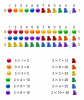 Dozenal Multiplications of 3 - Shiny Color Ball Towers.png