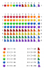 Dozenal Multiplications of 8 - Shiny Color Ball Towers.png