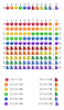 Dozenal Multiplications of Kup - Shiny Color Ball Towers.png