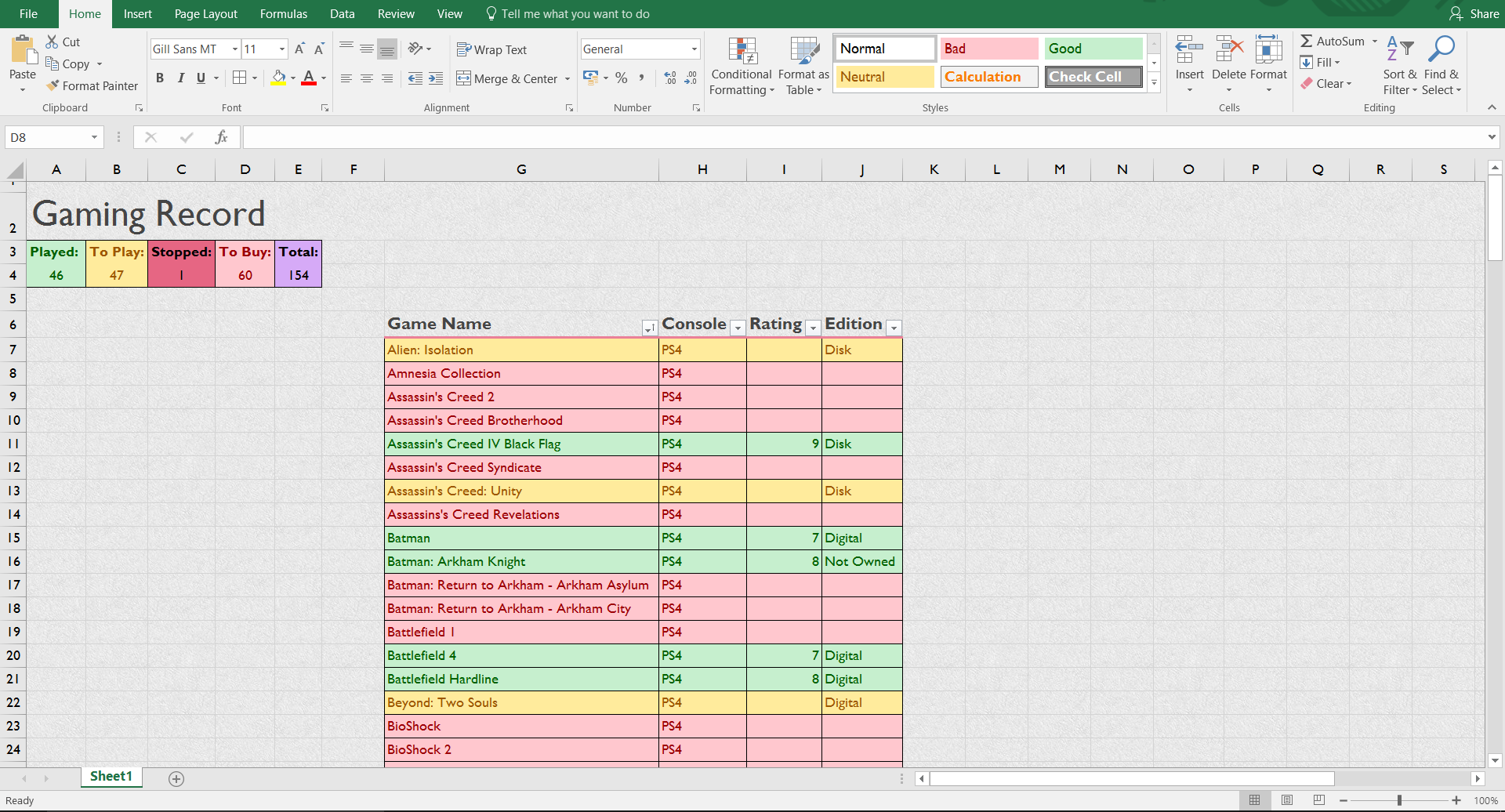 Gaming Record Screenshot